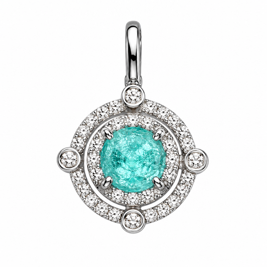 Paraiba Tourmaline Circle Pendant