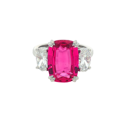 Red Spinel & Diamond Ring