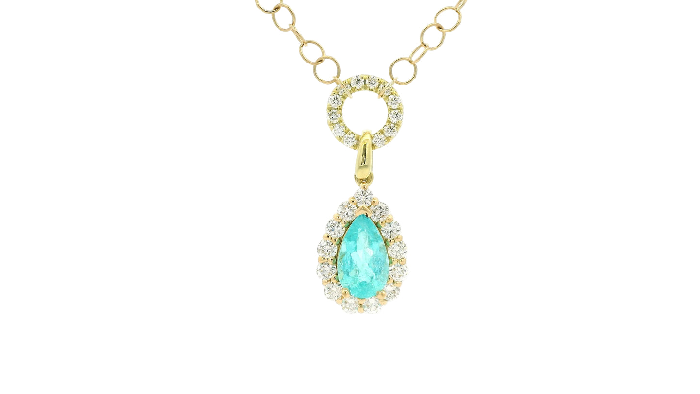 Mozambique Paraiba Tourmaline & Diamond Necklace