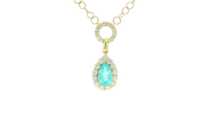 Mozambique Paraiba Tourmaline & Diamond Necklace