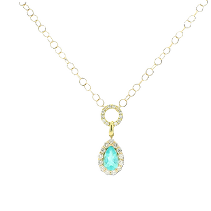 Mozambique Paraiba Tourmaline & Diamond Necklace