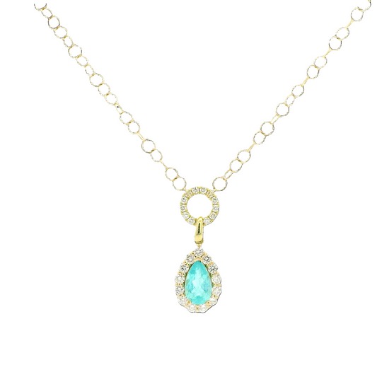 Mozambique Paraiba Tourmaline & Diamond Necklace