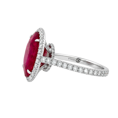 Oval Mozambique Ruby & Diamond Ring