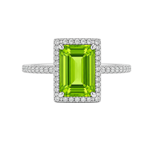 Peridot & Diamond Ring