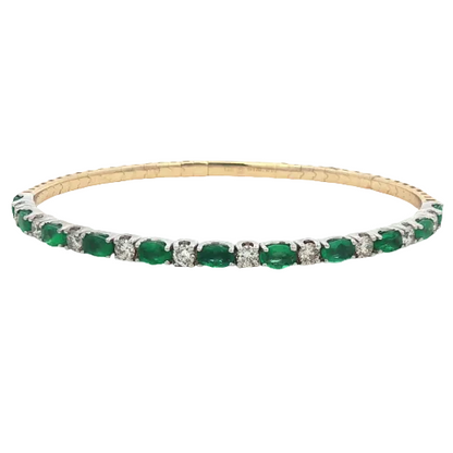 Emerald & Diamond Pickleball Bracelet