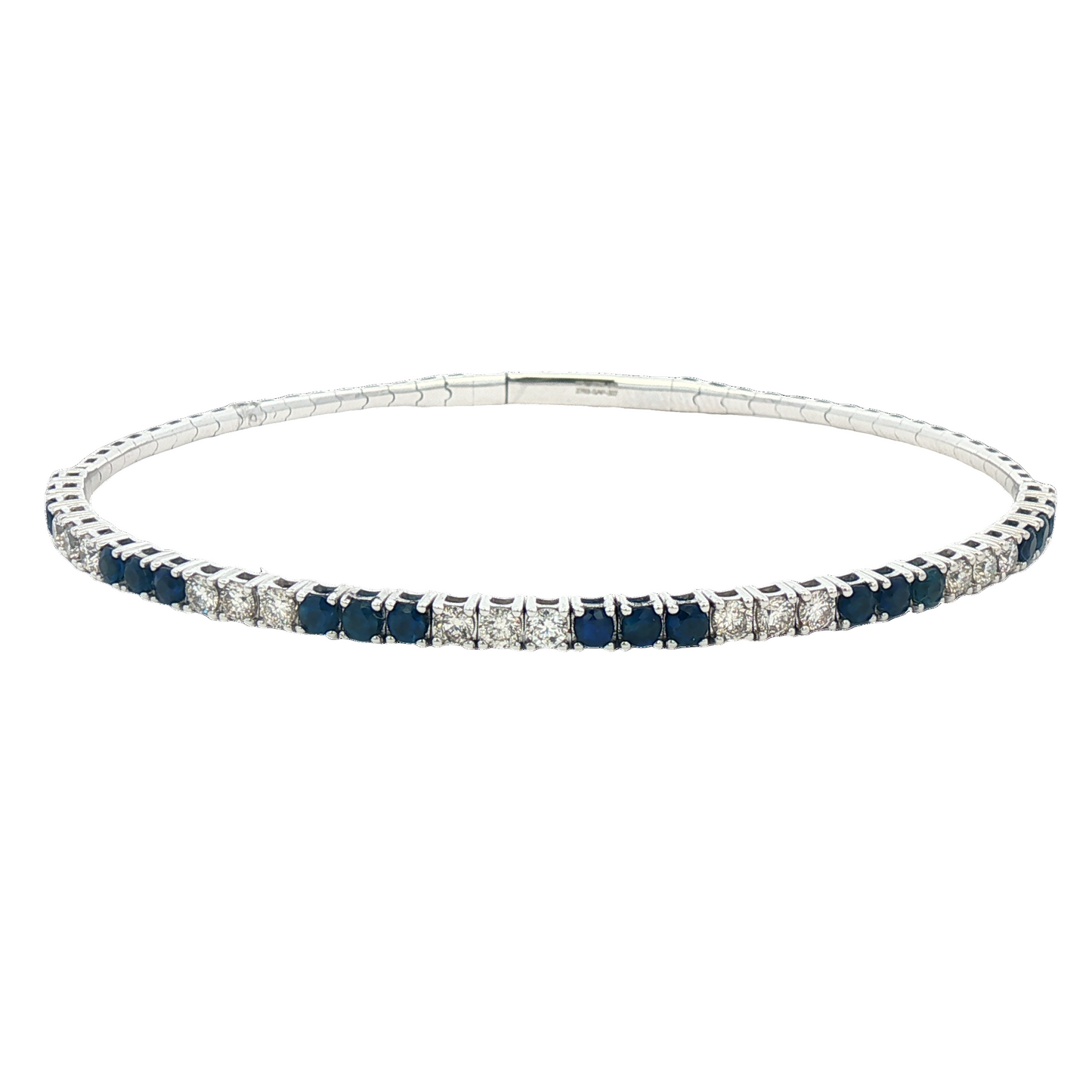 Blue Sapphire & Diamond Pickleball Bracelet