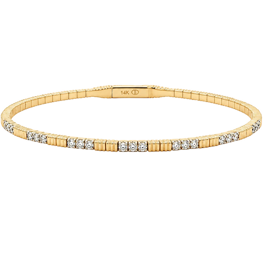 Diamond Pickleball Bracelet with Strie Detail