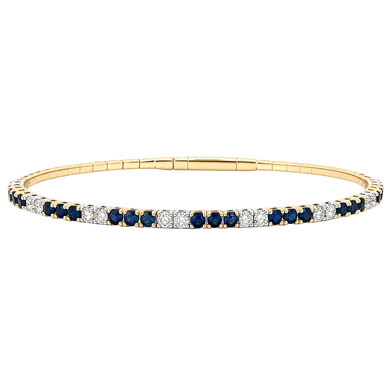 Blue Sapphire & Diamond Pickleball Bracelet