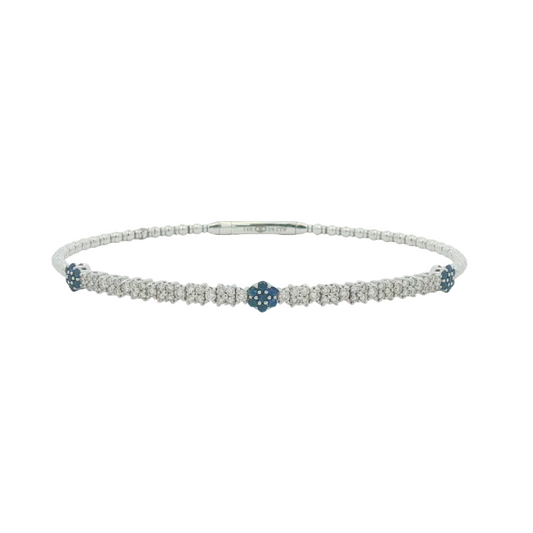 Blue Sapphire & Diamond Pickleball Bracelet