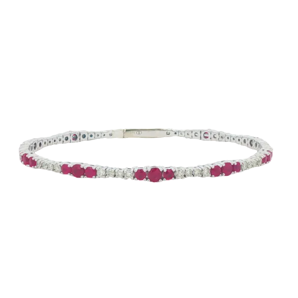 Ruby & Diamond Pickleball Bracelet