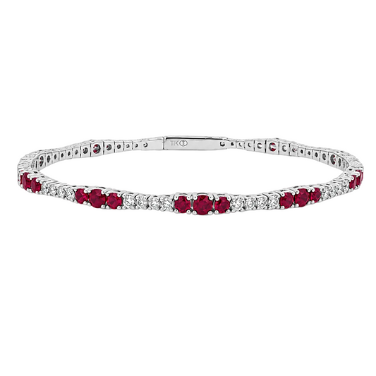 Ruby & Diamond Pickleball Bracelet