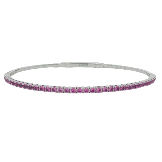 Pink Sapphire Pickleball Bracelet