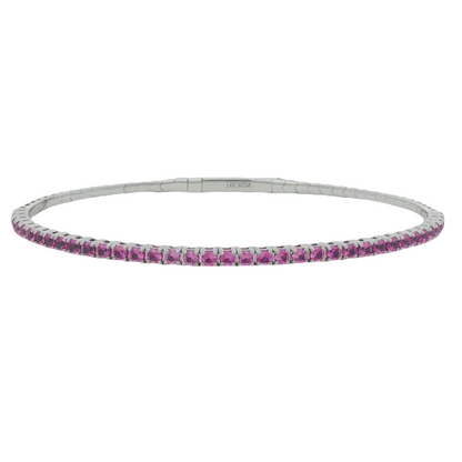 Pink Sapphire Pickleball Bracelet