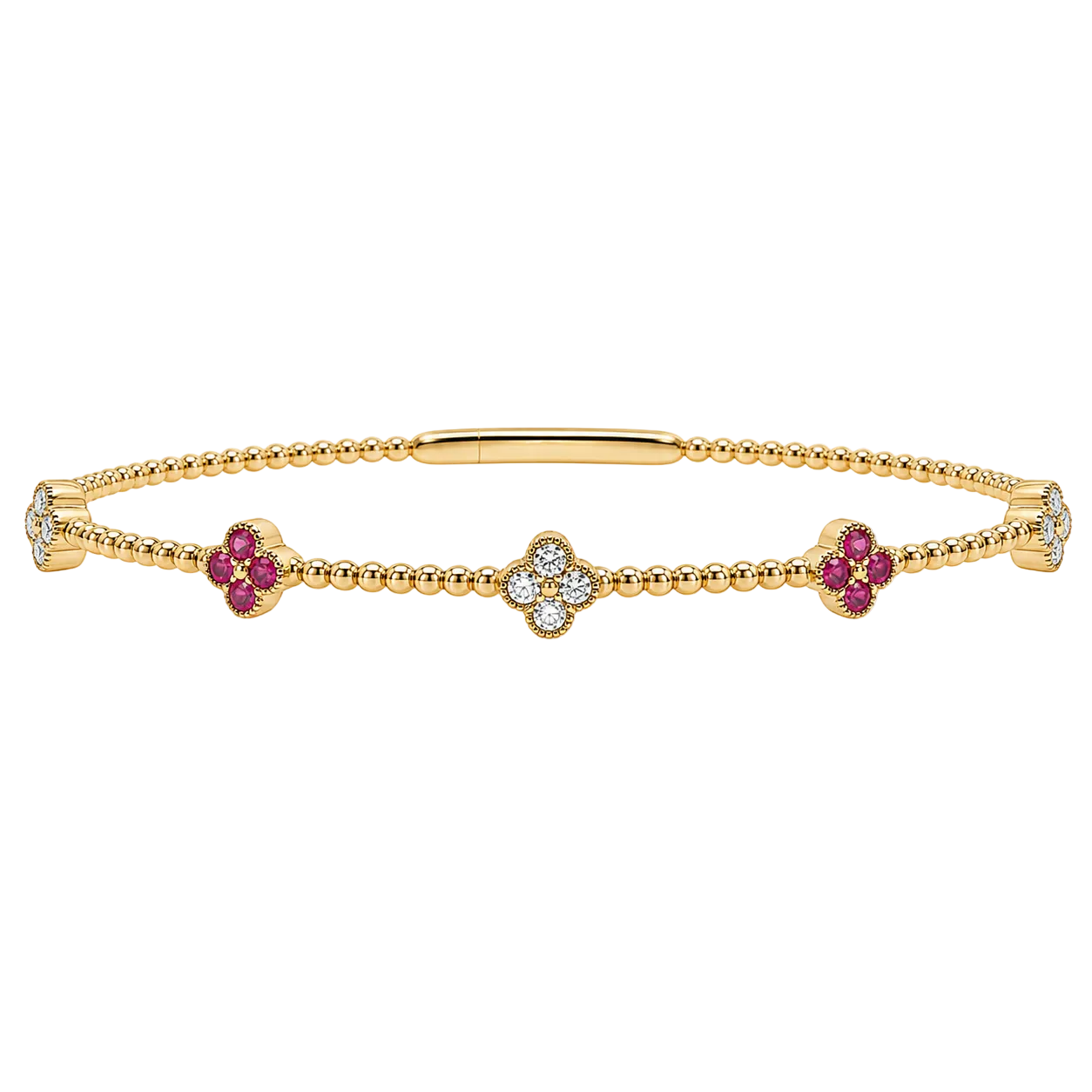 Pink Sapphire & Diamond Pickleball Bracelet