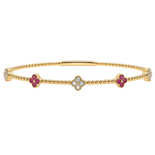 Pink Sapphire & Diamond Pickleball Bracelet