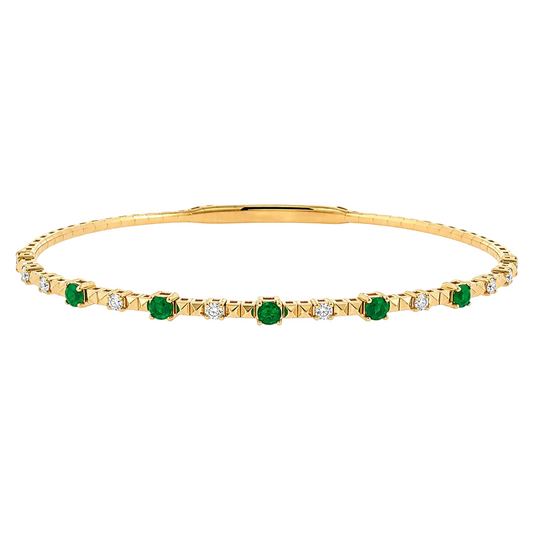 Emerald & Diamond Pickleball Bracelet