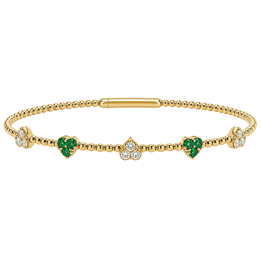 Emerald & Diamond Pickleball Bracelet