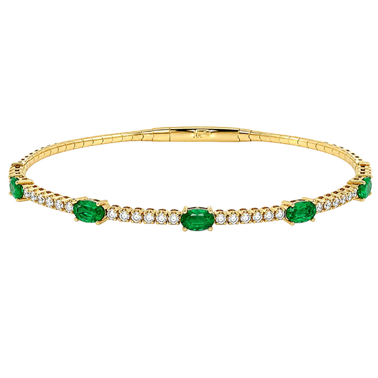 Emerald & Diamond Pickleball Bracelet