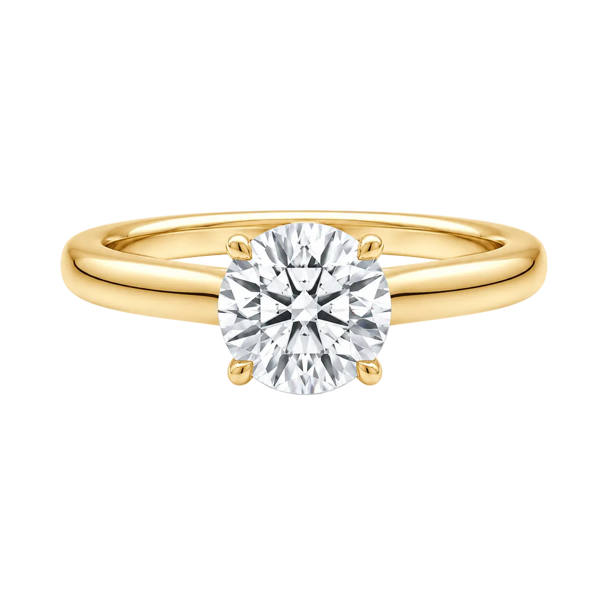 Yellow Gold Round Diamond Ring