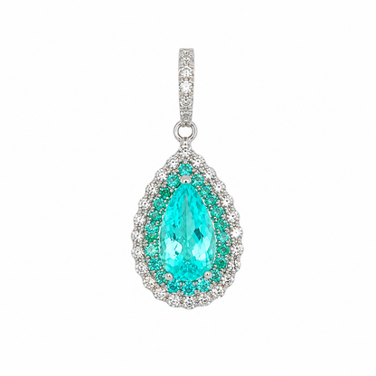 Paraiba Tourmaline & Dimond Pendant
