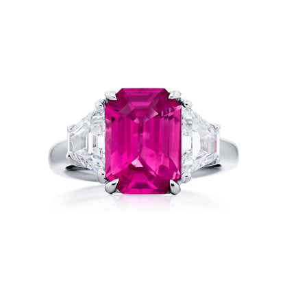 Pink Sapphire & Diamond Ring
