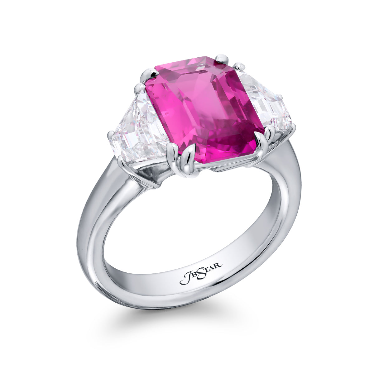 Pink Sapphire & Diamond Ring