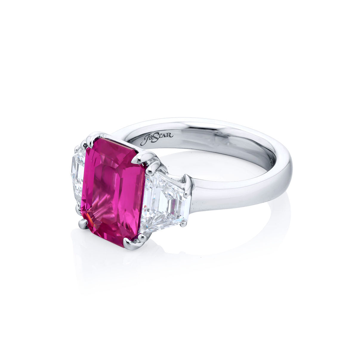 Pink Sapphire & Diamond Ring