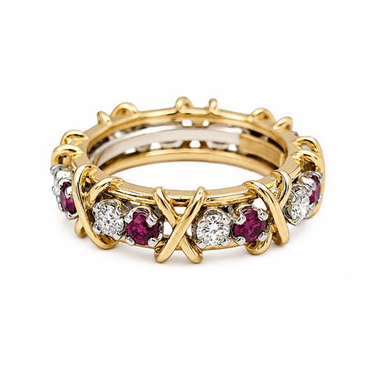 Ruby & Diamond Eternity Band