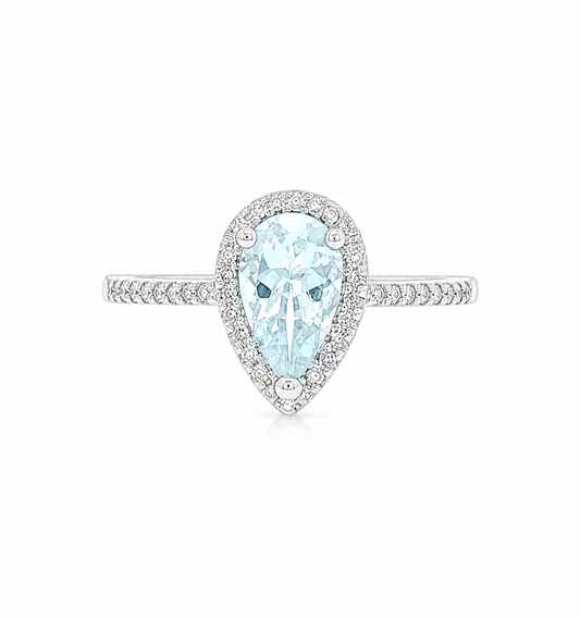 Aquamarine & Diamond Ring