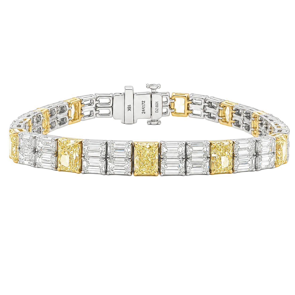 Emerald Cut & Radiant Cut Fancy Yellow Diamond Bracelet