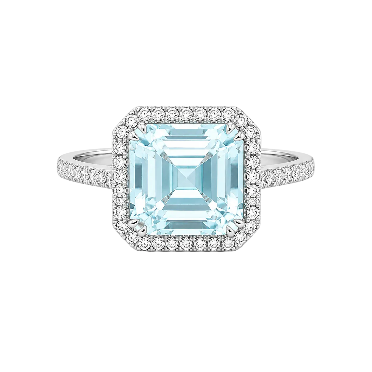 Aquamarine & Diamond Ring