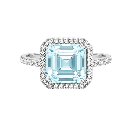 Aquamarine & Diamond Ring