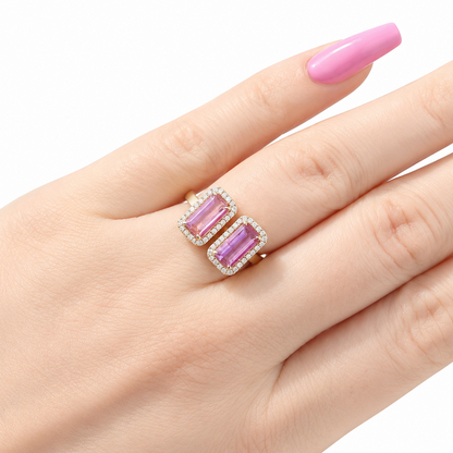 Pink Tourmaline & Diamond Ring