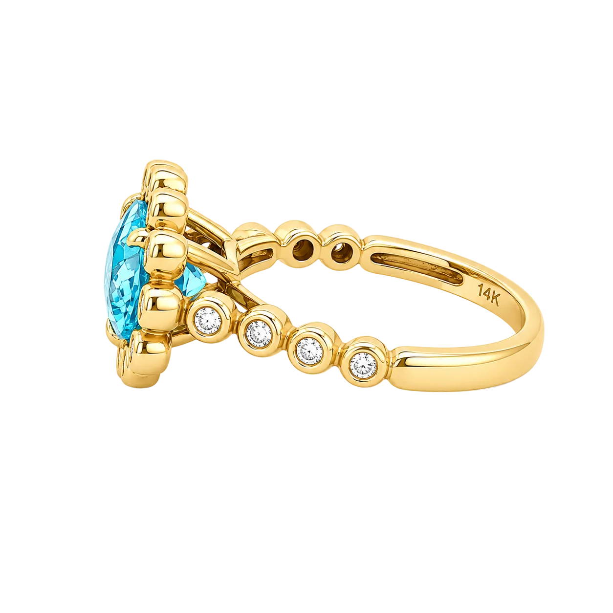 Blue Topaz & Diamond Ring