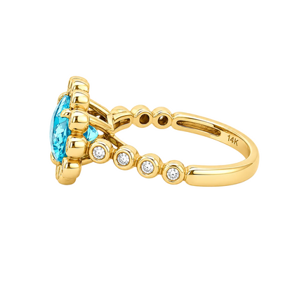 Blue Topaz & Diamond Ring