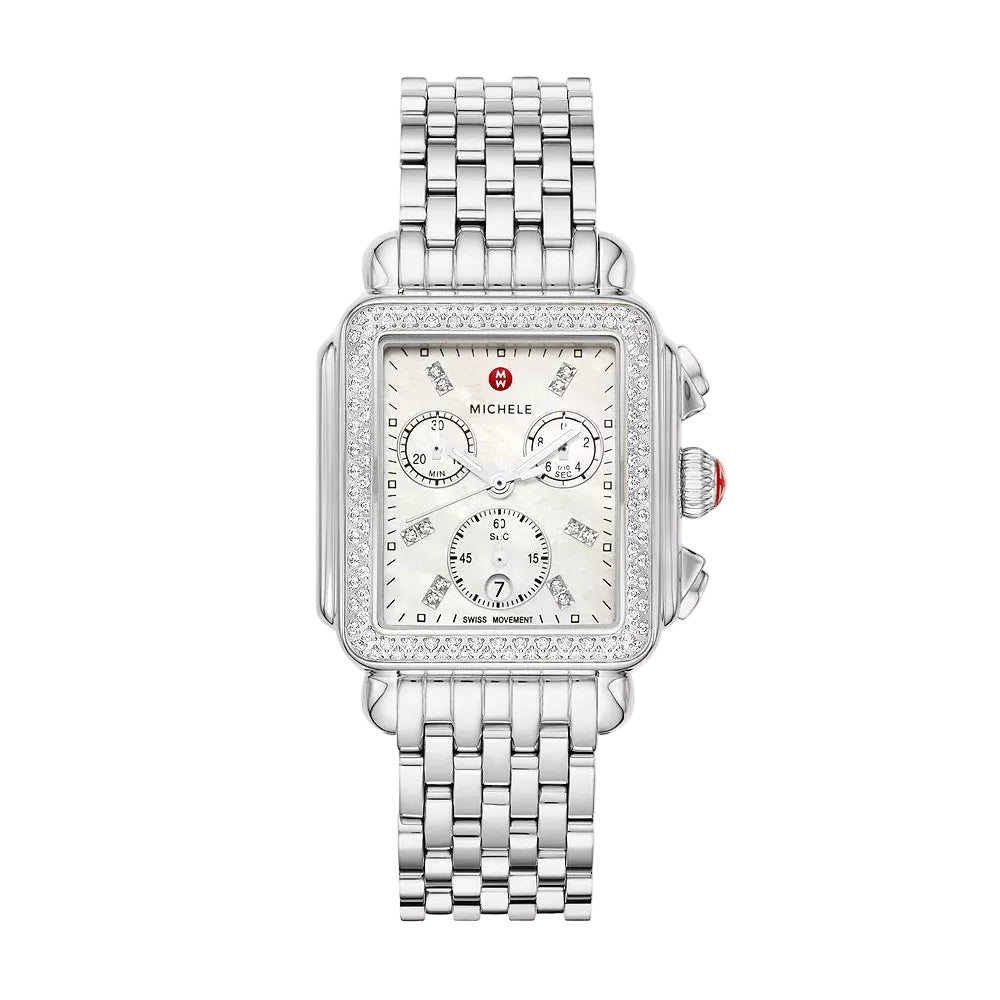 Deco Stainless Steel Diamond Watch
