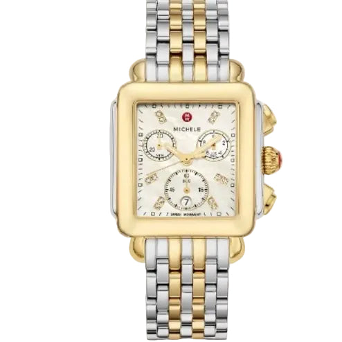 Deco Two-Tone 18k Gold Plated & Diamond