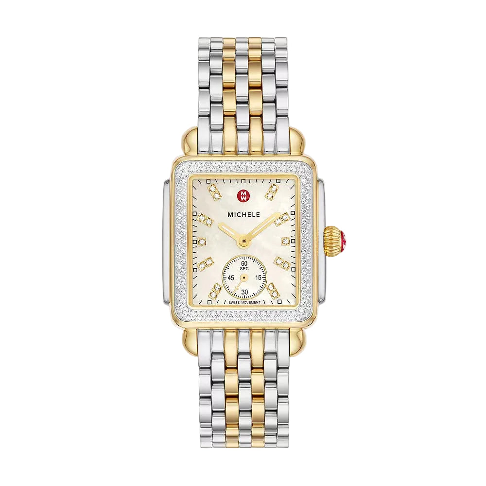 Deco Mid Two-Tone 18K Gold-Plated Diamond Watch