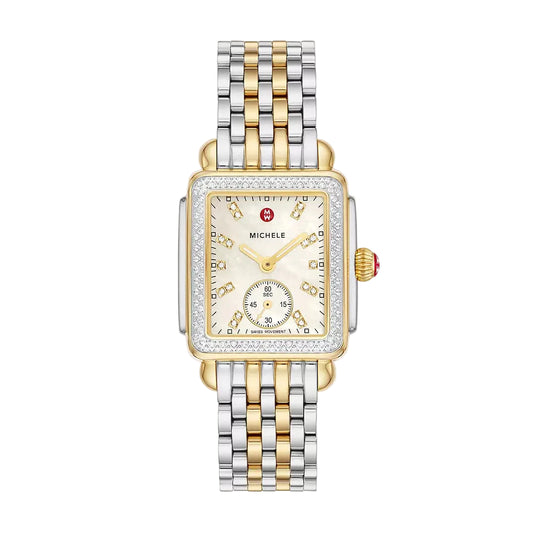 Deco Mid Two-Tone 18K Gold-Plated Diamond Watch