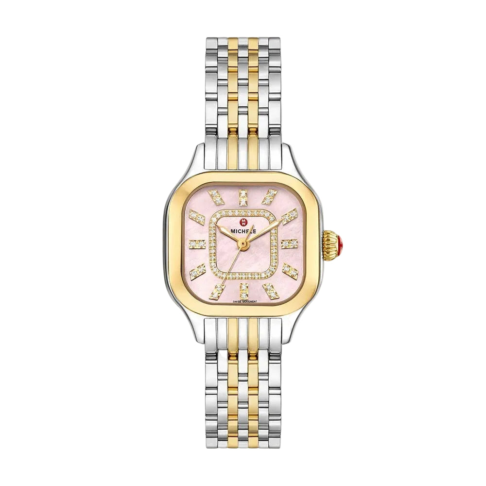 Meggie Two-Tone Pink Mother Of Pearl Diamond Dial Watch