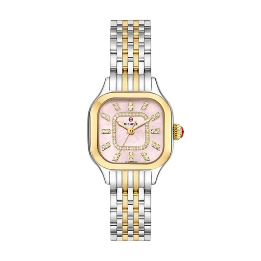 Meggie Two-Tone Pink Mother Of Pearl Diamond Dial Watch