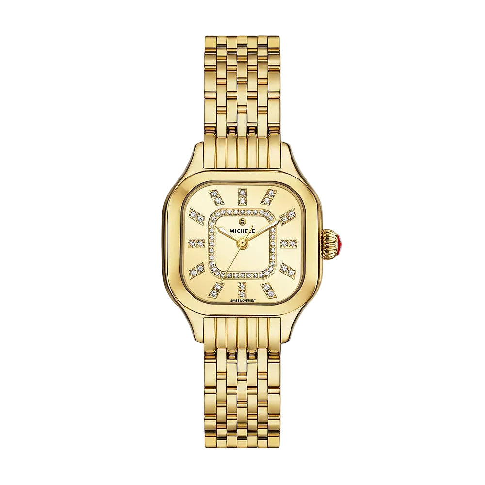 Meggie 18K Gold-Plated Diamond Dial Watch