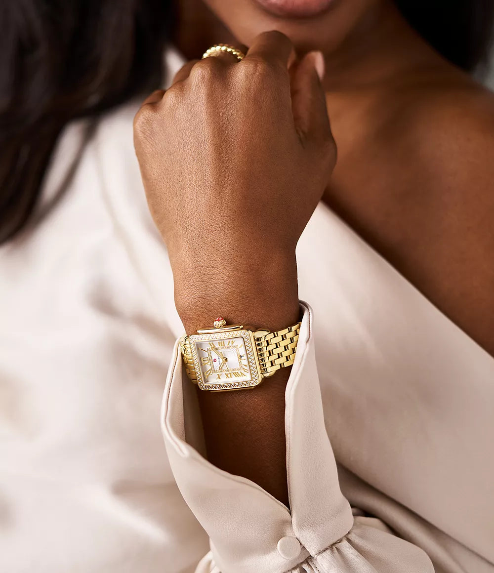 Deco Madison Mid 18K Gold-Plated Diamond Watch