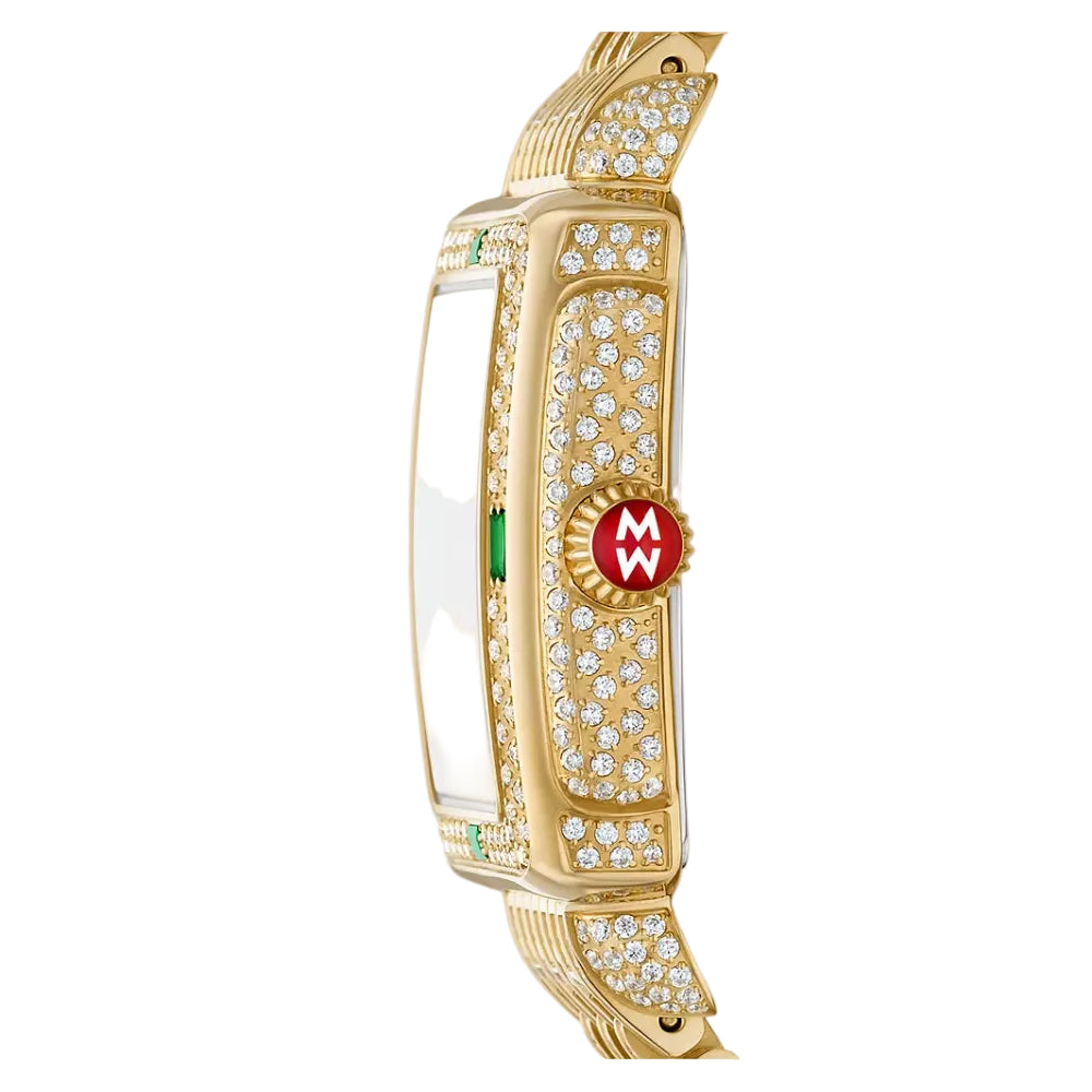 Pave Diamond & Green Tsavorite Madison Watch