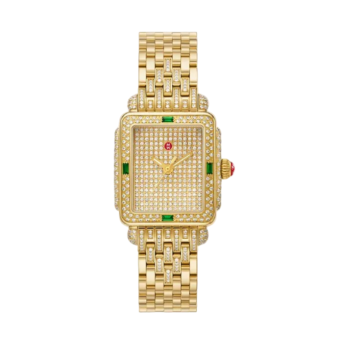 Pave Diamond & Green Tsavorite Madison