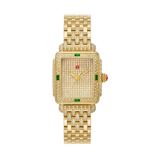 Pave Diamond & Green Tsavorite Madison