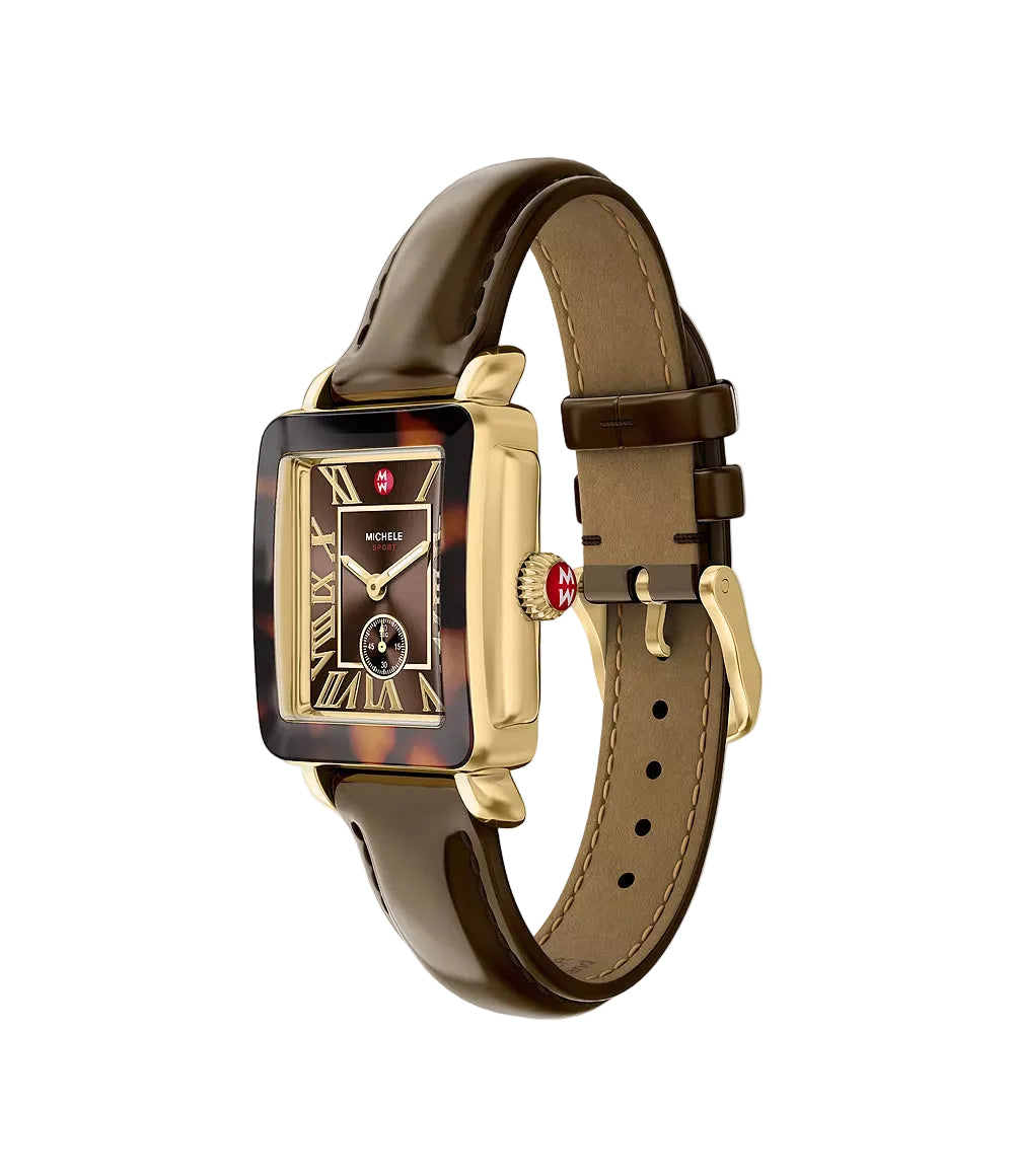 Deco Sport Mid Tort Brown Leather Watch