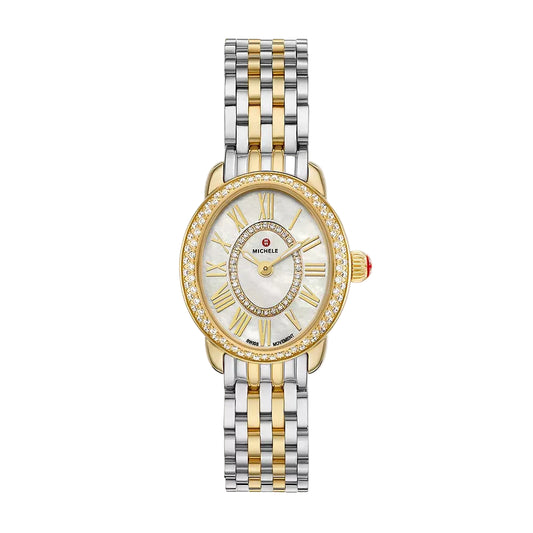 Serein Oval Diamond Two-Tone 18K Gold-Plated Watch