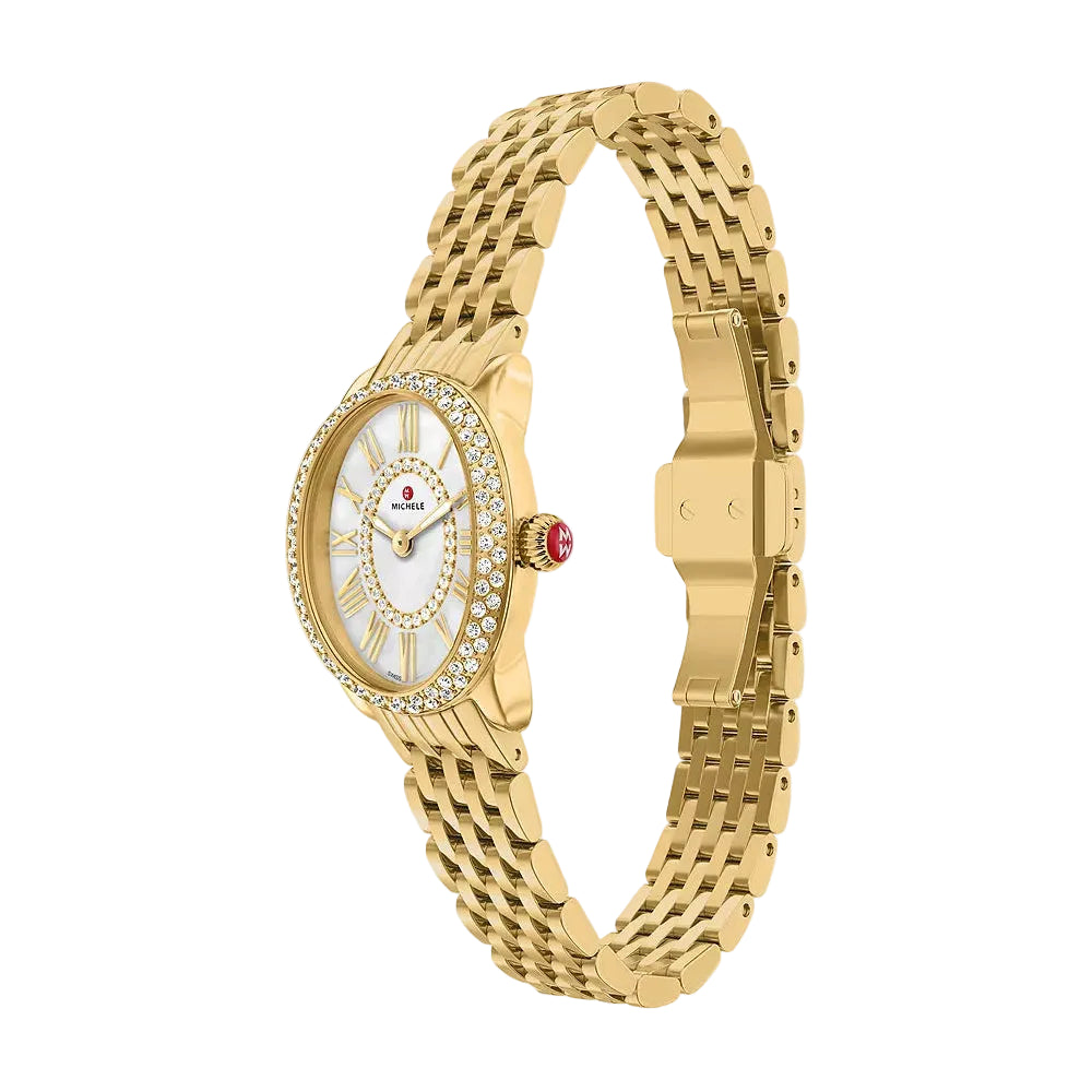 Serein Oval Diamond 18K Gold-Plated Watch