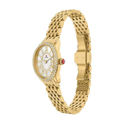 Serein Oval Diamond 18K Gold-Plated Watch